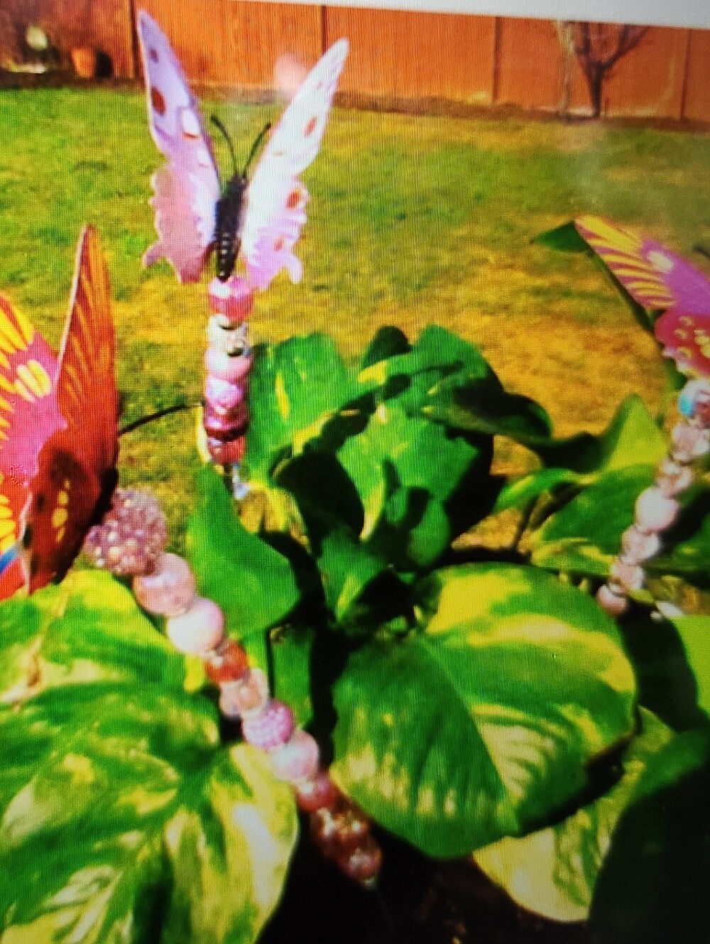 Decorative Pink Butterfly Plant Picks - Home Accents